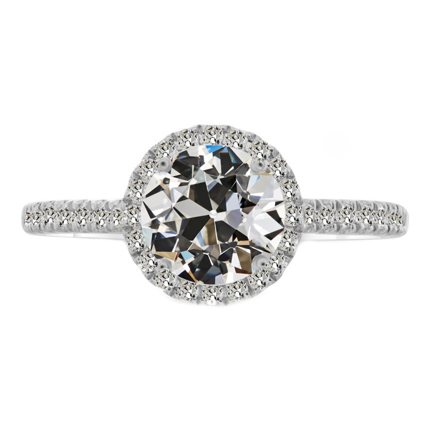 Echter Diamant Halo-Ring 2,50 Karat 14K Weißgold – Hauptansicht
