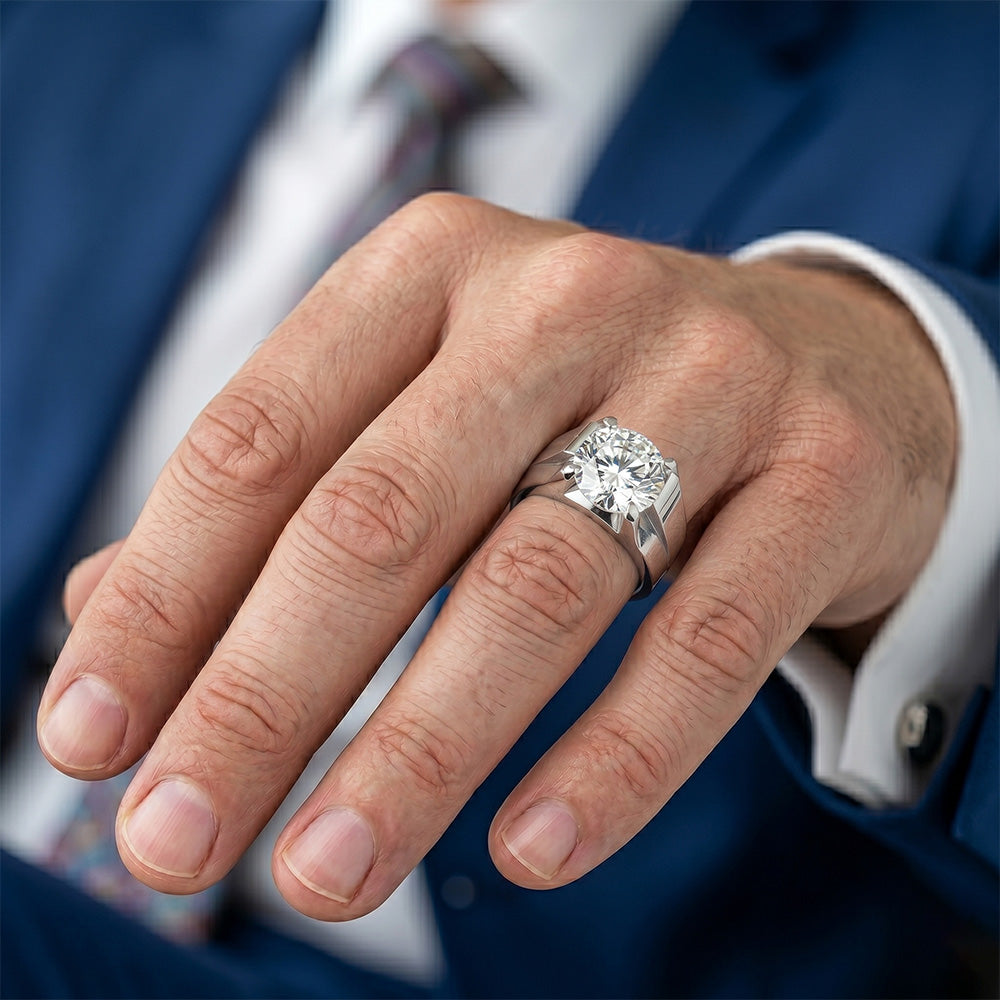 Handgefertigter Edler Diamant Herren-Ring 2 Karat von