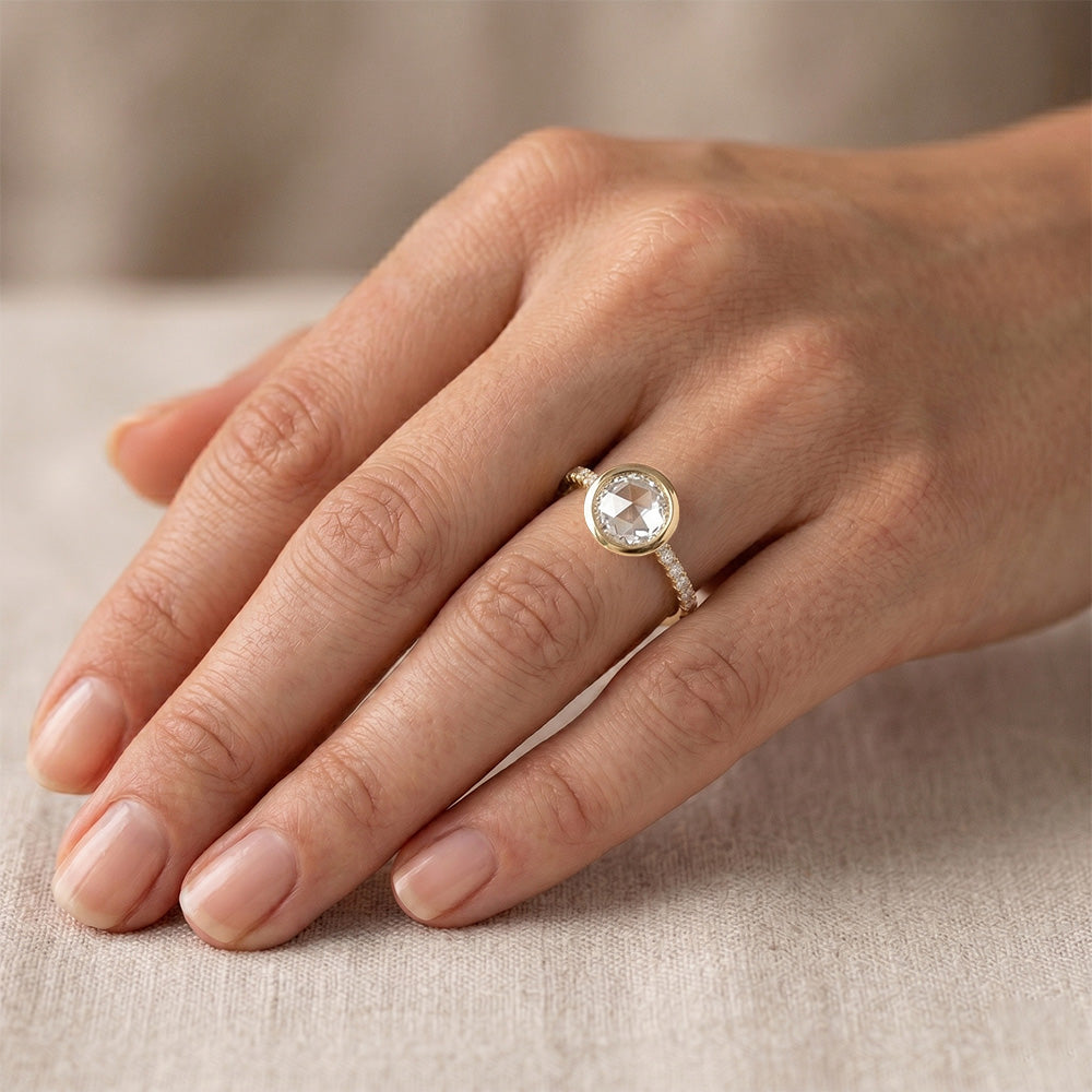 Handgefertigter Edler Diamant Solitär-Verlobungsring 1,50 Karat
