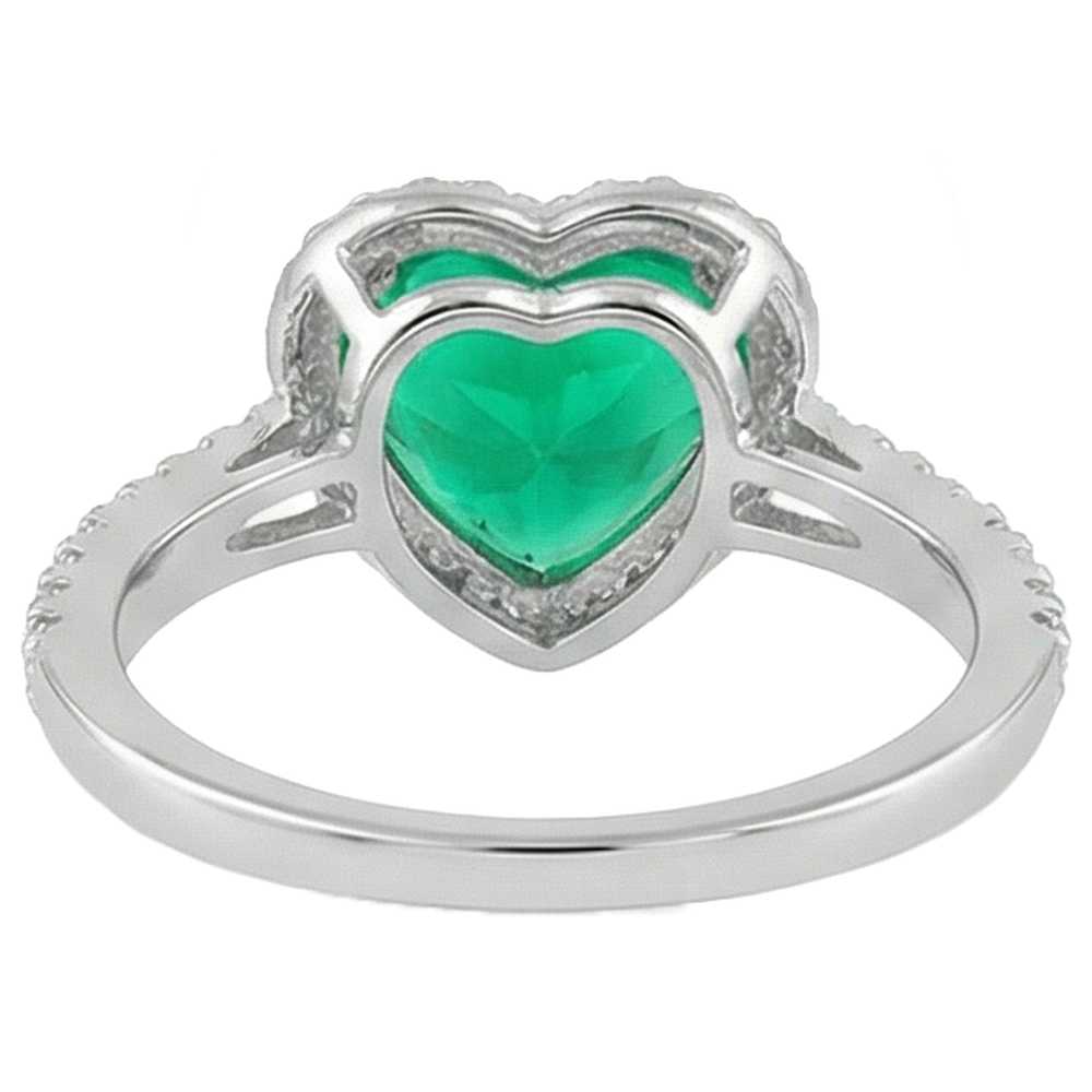 Erdgewonnener Kolumbianischer Smaragd Edelstein-Ring – Rückansicht