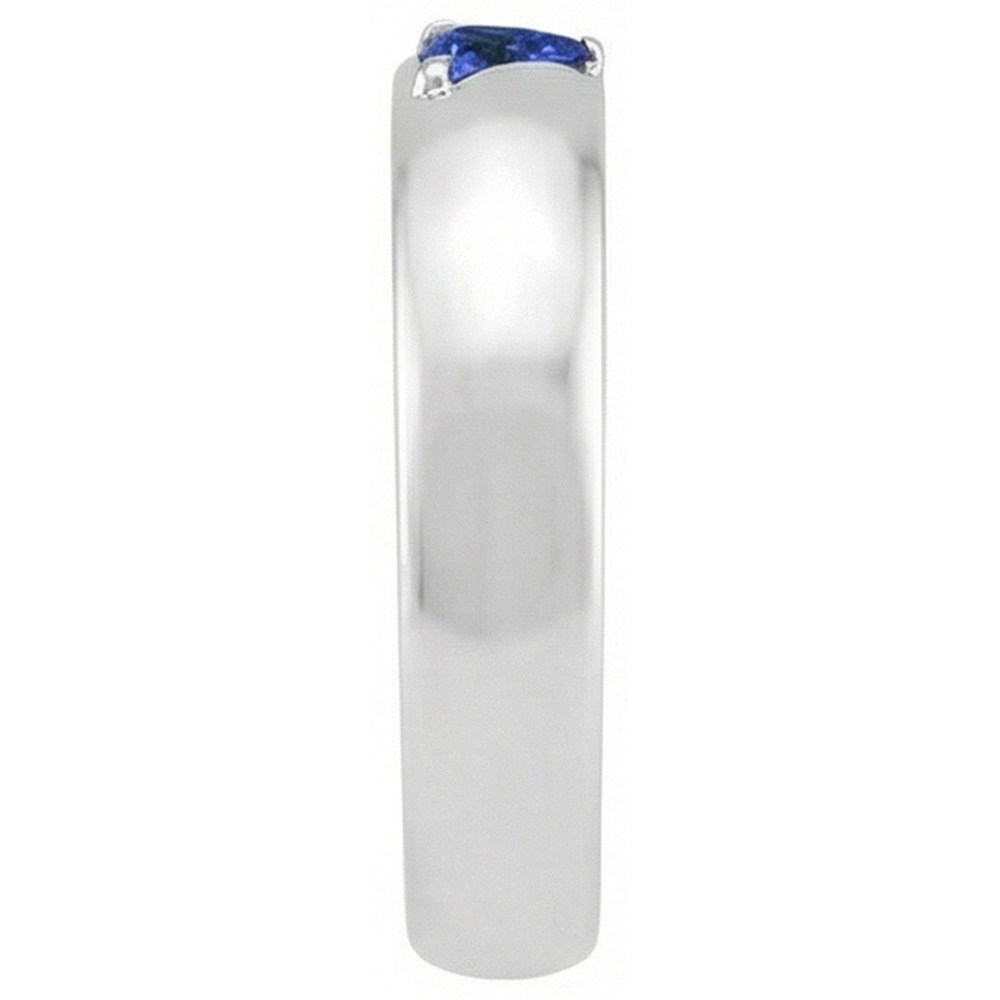 Herren-Edelsteinring Solitär Trillion Tiefblauer Saphir Schmuck 0,50 Ct