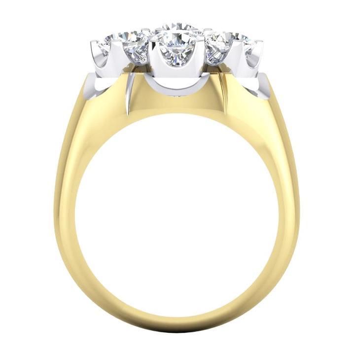 Herren Cluster Diamant Ring Labor Gezüchtet Zwei Farbiger Schmuck Für Männer
