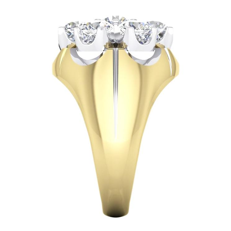 Herren Cluster Diamant Ring Labor Gezüchtet Zwei Farbiger Schmuck Für Männer