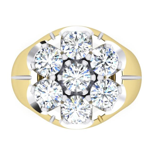 Herren Cluster Diamant Ring Labor Gezüchtet Zwei Farbiger Schmuck Für Männer