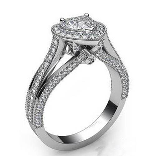 Herz-Natürliche Diamant-Verlobungsring 6 Karat Weißgold Feiner Schmuck