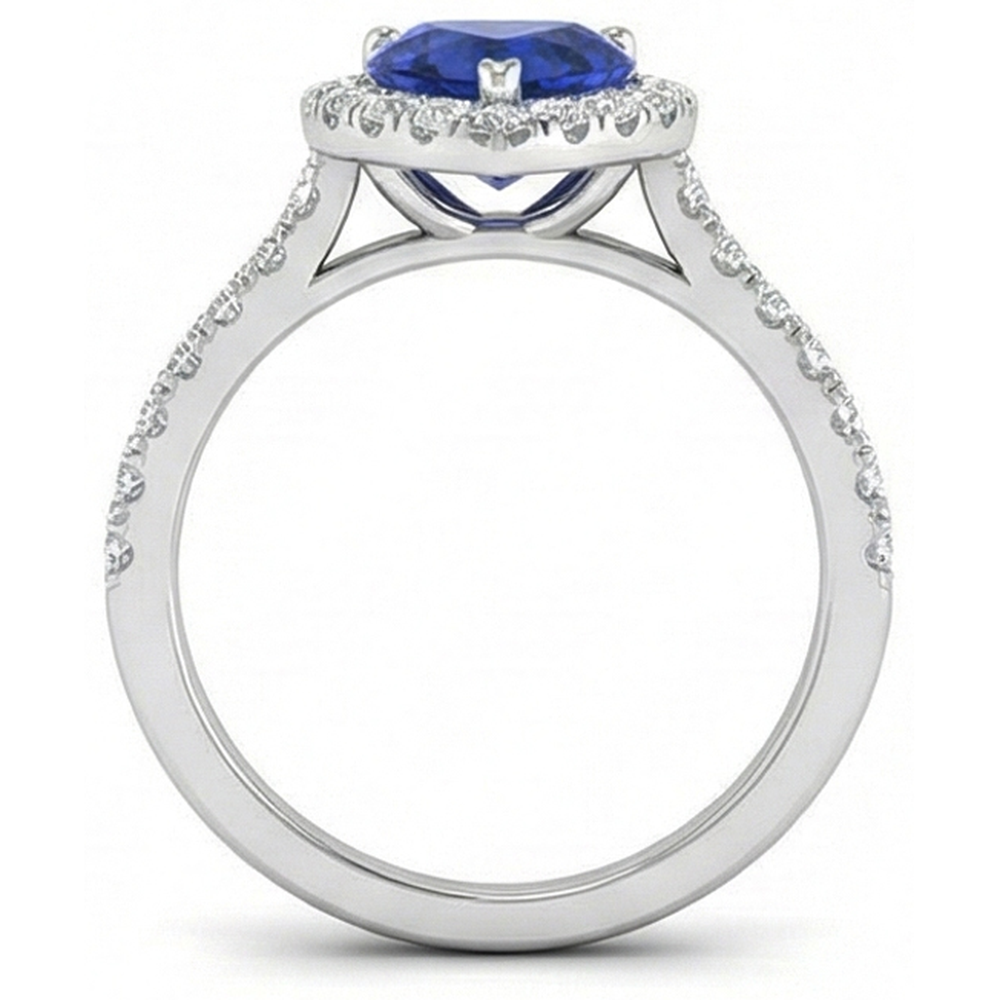 echter round diamant 3.50Karat ring Profilansicht