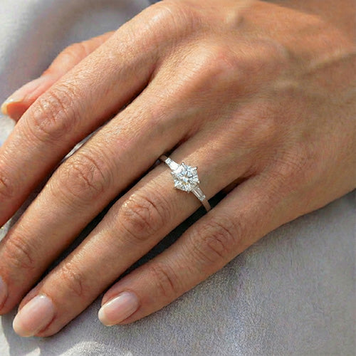 Diamant Verlobungsring 1-Karat 14K Weißgold – Draufsicht