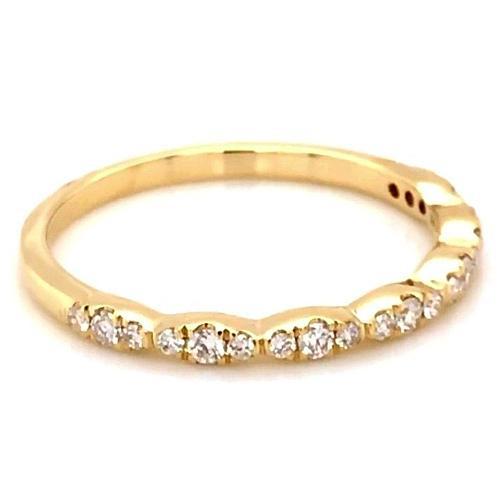 Hochzeitstag Band 0.50 Karat Runder Natürliche Diamant Gelbgold 14K