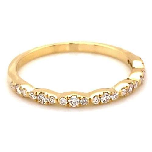 Hochzeitstag Band 0.50 Karat Runder Natürliche Diamant Gelbgold 14K
