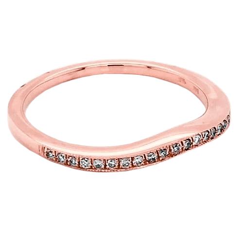 Hochzeitstag Band 0,75 Karat Runder Natürliche Diamant F Vs1 Roségold 14K