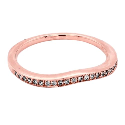 Hochzeitstag Band 0,75 Karat Runder Natürliche Diamant F Vs1 Roségold 14K