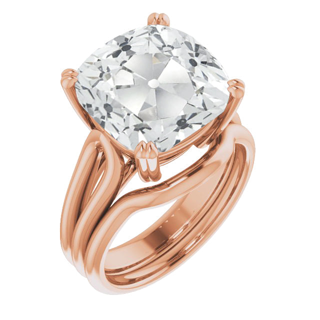 Erdgewonnener Edler Diamant Antragsring 5 Karat 14K Roségold – Hauptansicht