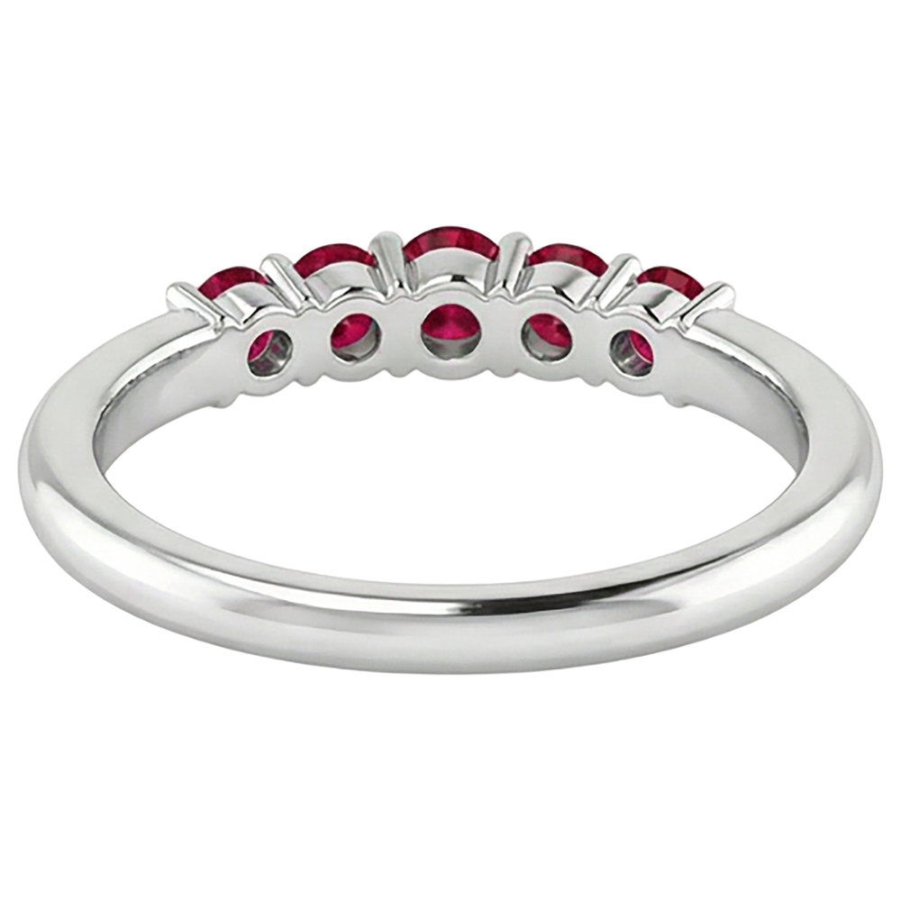 echter round rubin 1Karat memoire-ring Dreiviertelansicht