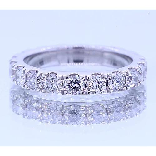 Jubiläumsband Runder Natürliche Diamant Weißgold Schmuck 2,20 Karat