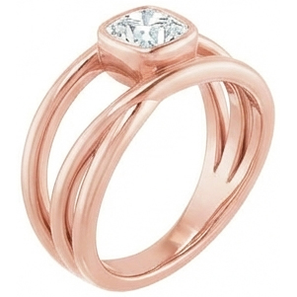 echter cushion diamant 2.50Karat ring Draufsicht