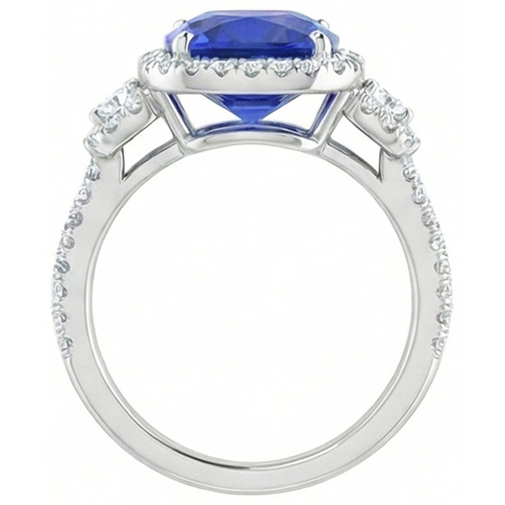 echter round diamant 5Karat ring Profilansicht