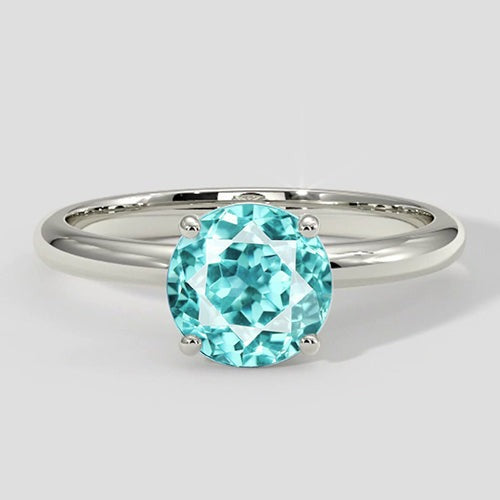 Klassischer runder Paraiba-Ring 1,50 ct