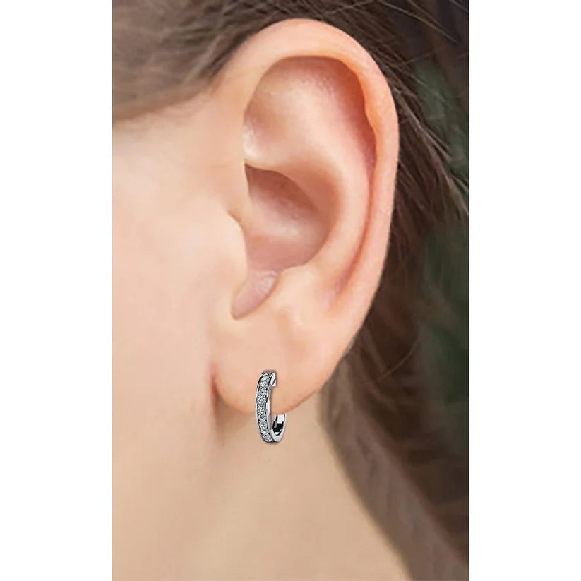 Krappen-Set Weißgold linierte Creolen Echte Diamanten 2,20 Ct