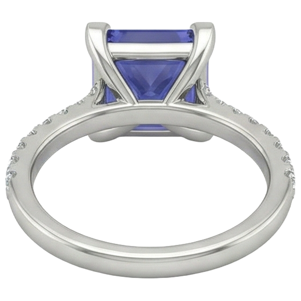 echter princess diamant 3.80Karat ring mit Diamantbesatz