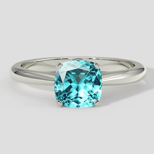 Lebendiger 1,25 ct Kissen-Paraiba-Turmalin-Solitär