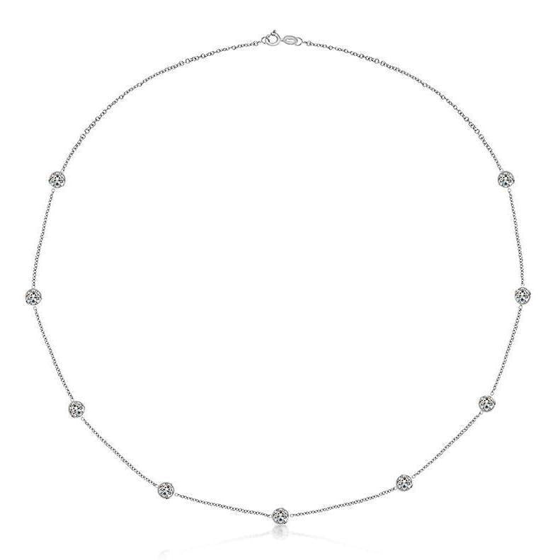 Lünette F Vs1 6 Karat Yard Of Natürliche Diamants Halskette Weißgold