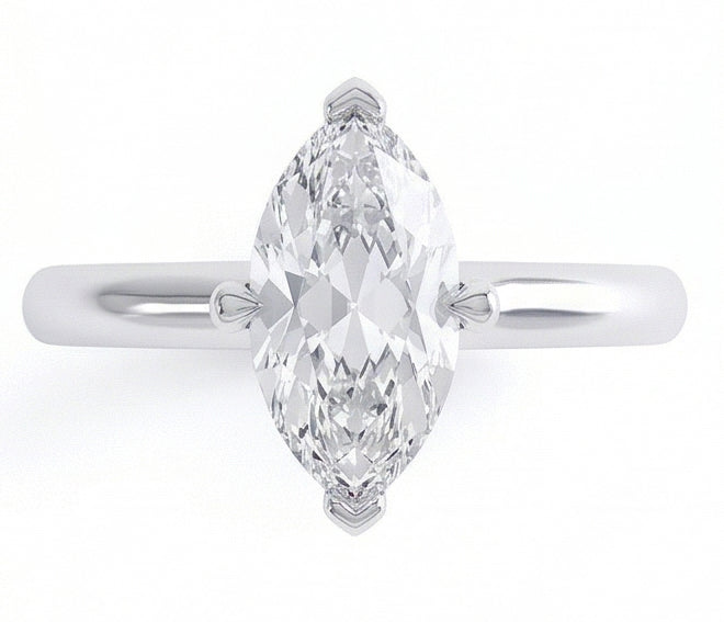echter marquise diamant 1.50Karat ring Profilansicht