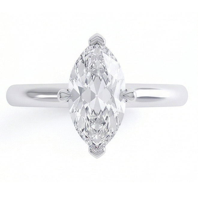 echter marquise diamant 1.50Karat ring Profilansicht