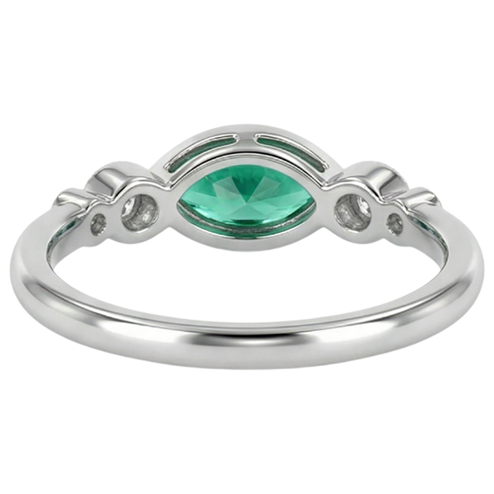 Echter Edler Smaragd Schmuckstein-Ring – Rückansicht