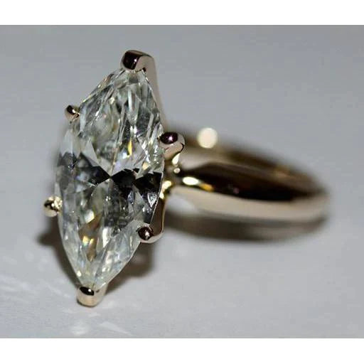 Marquise-Natürliche Diamant-Solitärring