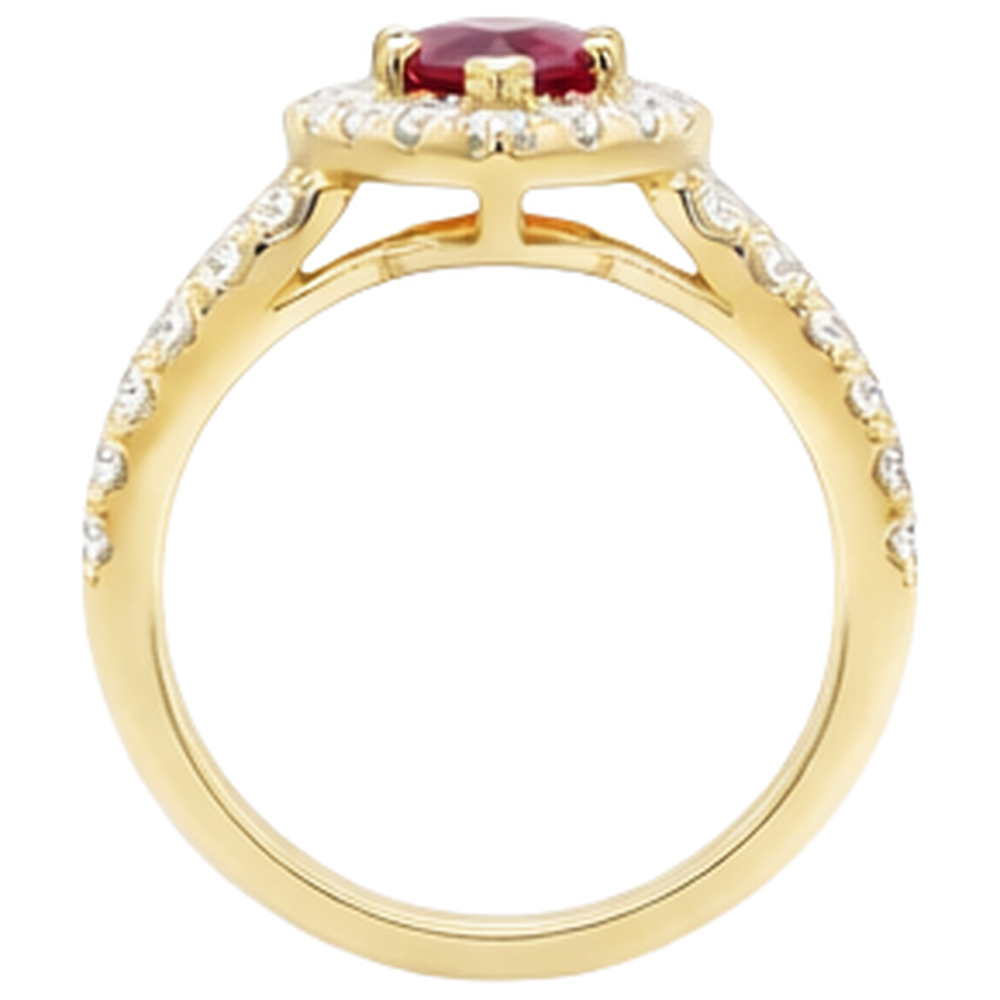 echter marquise rubin 3.25Karat ring Profilansicht