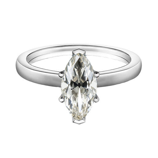 Edler Diamant Marquise-Schliff Solitär-Ring in 14K Weißgold – Hauptansicht
