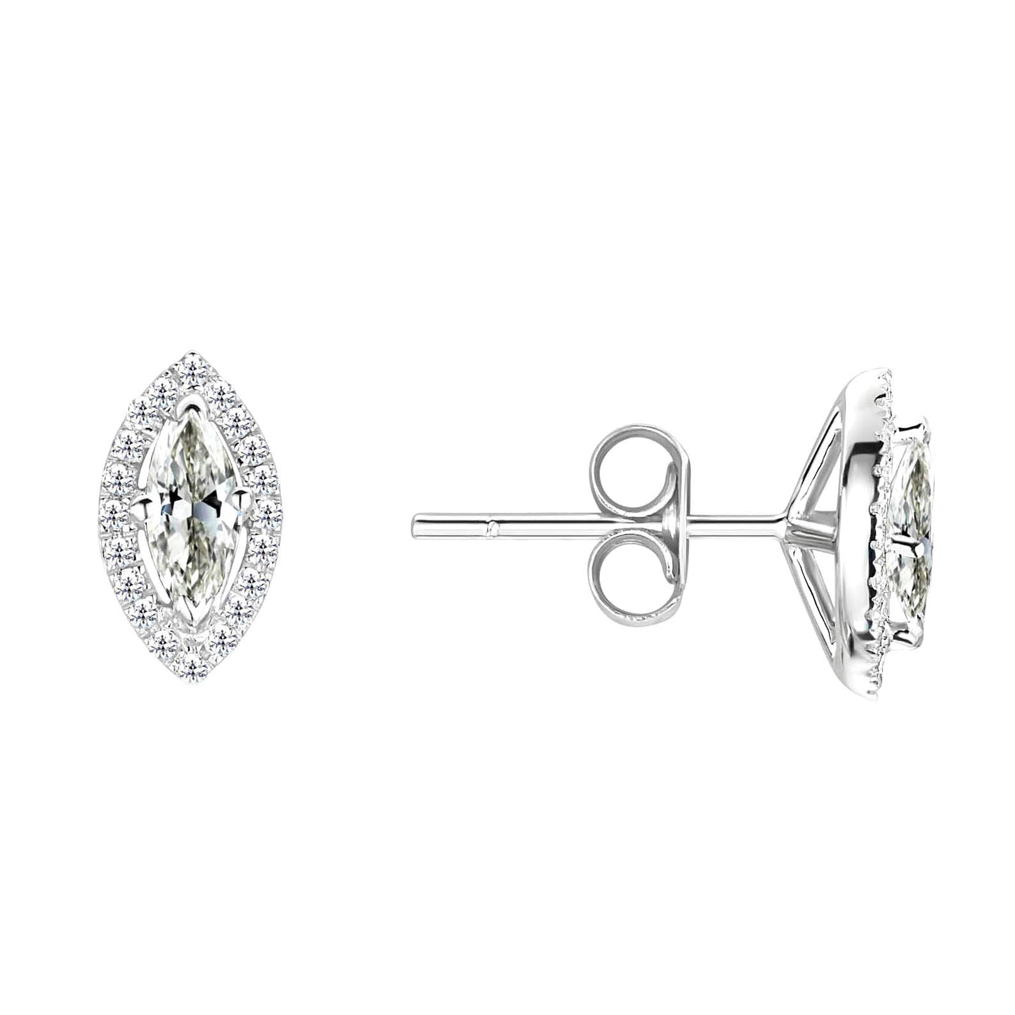 Edler Diamant Marquise Ohrhänger in 14K Weißgold – Hauptansicht
