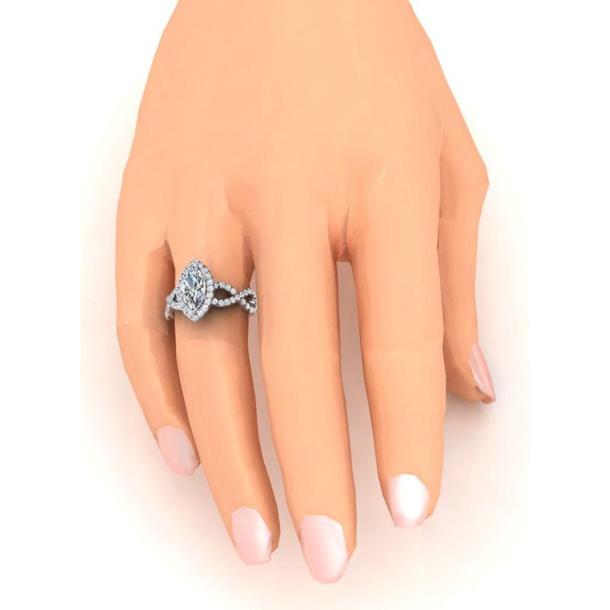 Marquise Infinity Natürliche Erde Gewonnenen Diamanten Schmuck