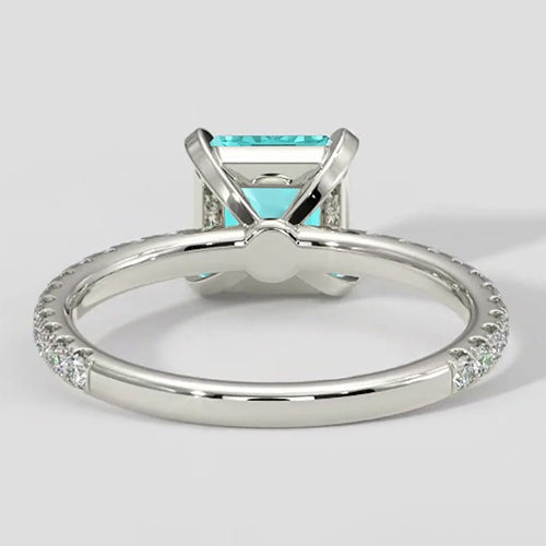 Moderner Asscher Paraiba-Turmalin-Ring