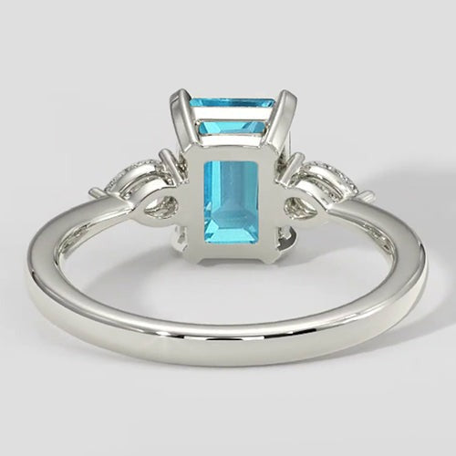 Moderner Paraiba Turmalin Ring Smaragdschliff