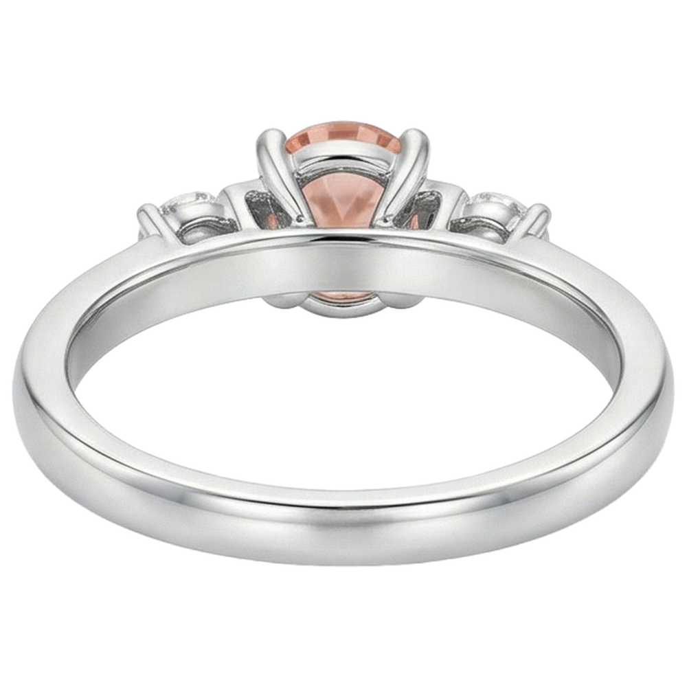 echter oval morganit 9Karat ring Band Detail