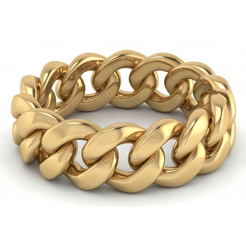 Natural Herren Band Miami Kubanisch Gelb Gold