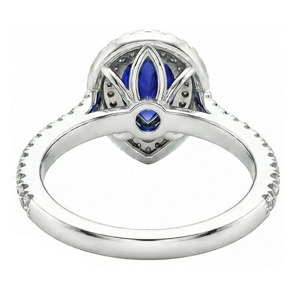 Echter Royalblauer Saphir Edelstein-Ring – Profilansicht