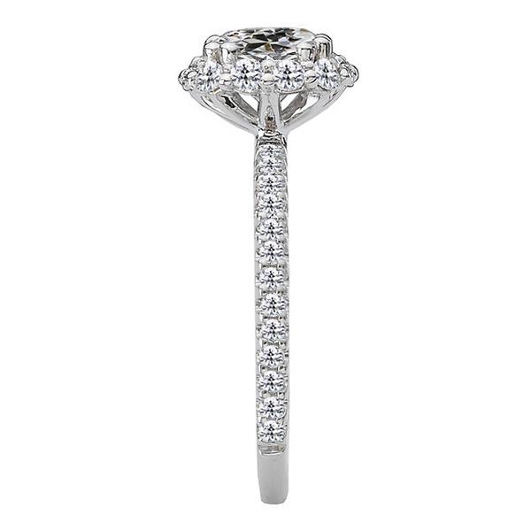 Natürlich Diamantrunder Halo-Verlobungsring Im Alten Minenschliff 5,50 Karat Weißgold