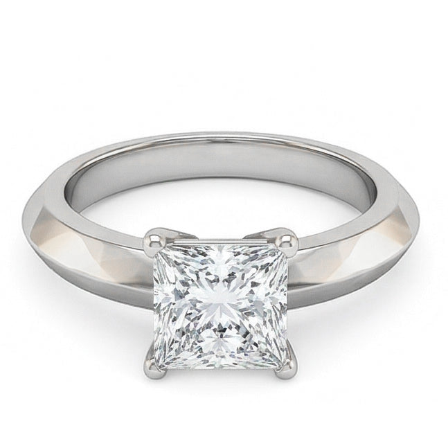 echter princess diamant 0.75Karat ring auf Weiß