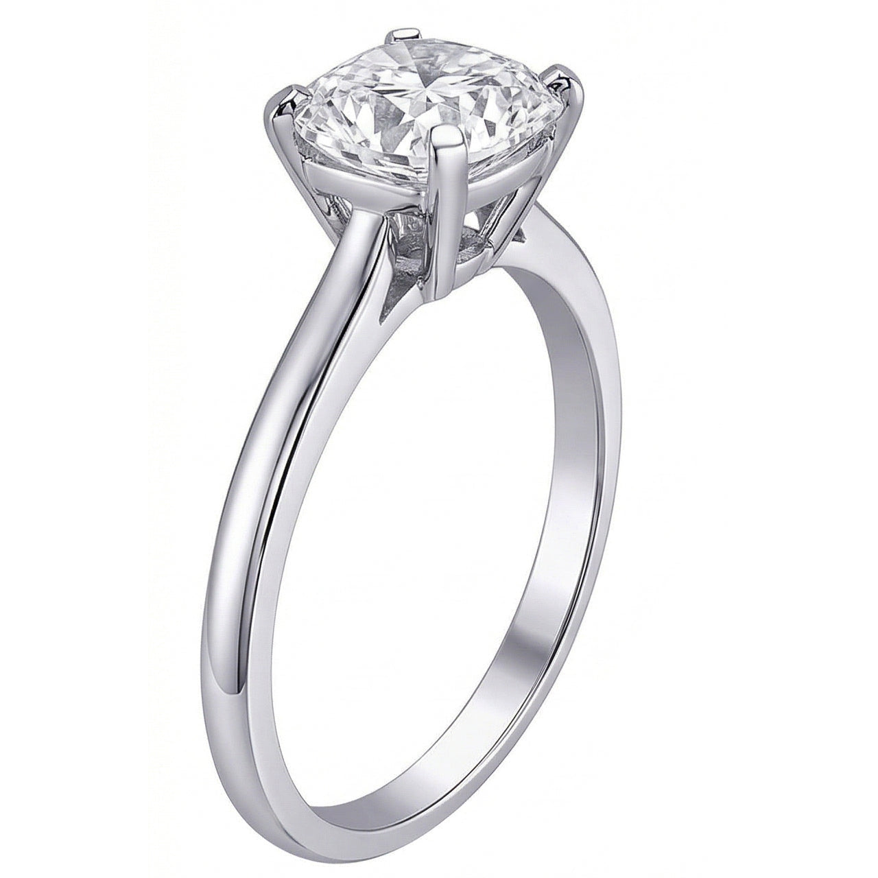 echter cushion diamant 2.01Karat ring auf Weiß