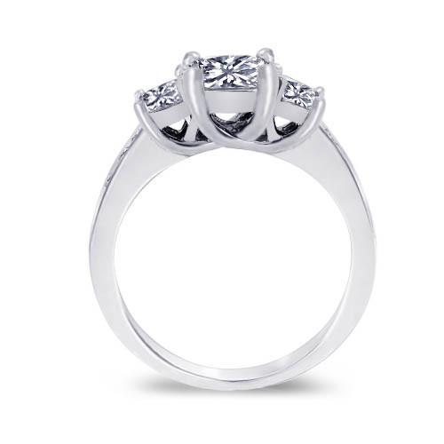 Natürliche Diamant-Jubiläumsring 2 Karat Weißgold 14K