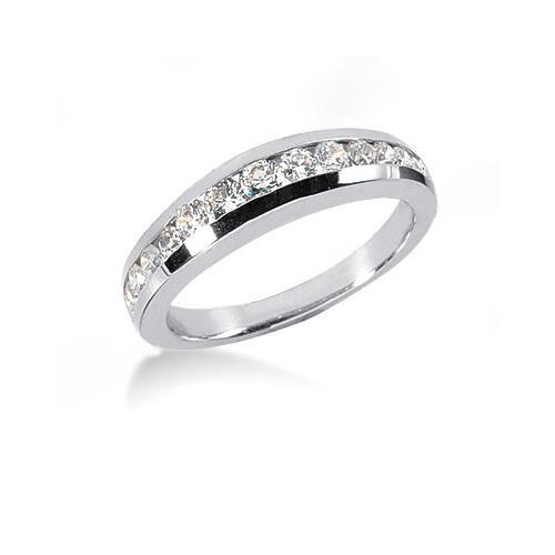 Natürliche Diamant-Verlobungsring-Set Band 2,10 Ct. Weißgold 14K