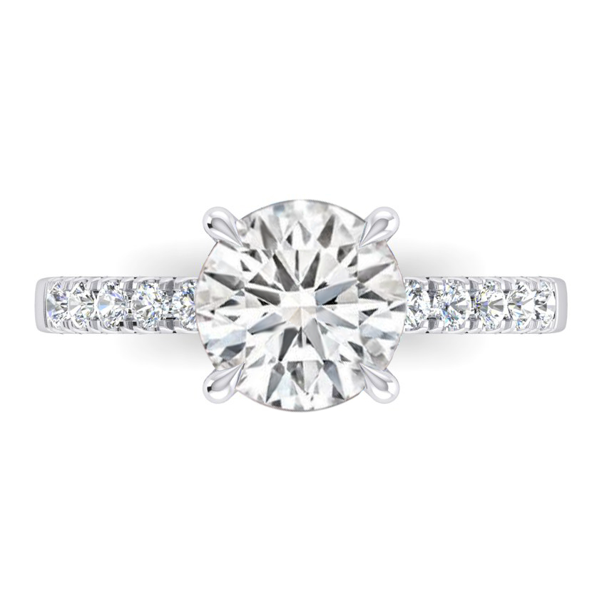 Natürliche Diamant-Verlobungsring 2,50 Karat Runde Diamanten Weißgold 14K