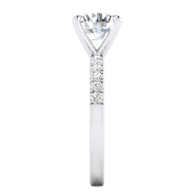 Natürliche Diamant-Verlobungsring 2,50 Karat Runde Diamanten Weißgold 14K