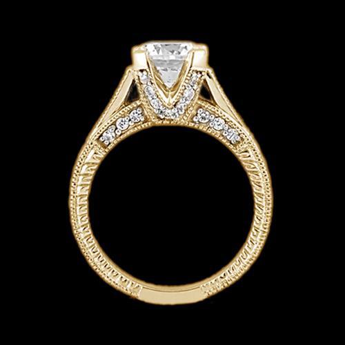 Natürliche Diamant Antik-Stil Verlobungsring 1,43 Karat Gelbgold 14K