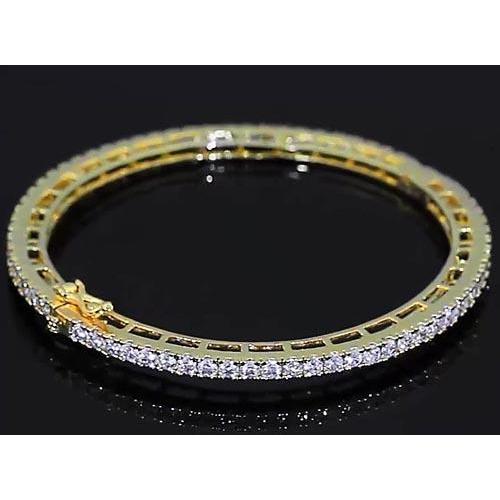 Natürliche Diamant Damen Armreif 4 Karat Gelbgold 14K Schmuck Neu