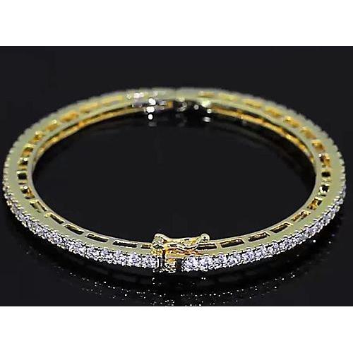 Natürliche Diamant Damen Armreif 4 Karat Gelbgold 14K Schmuck Neu