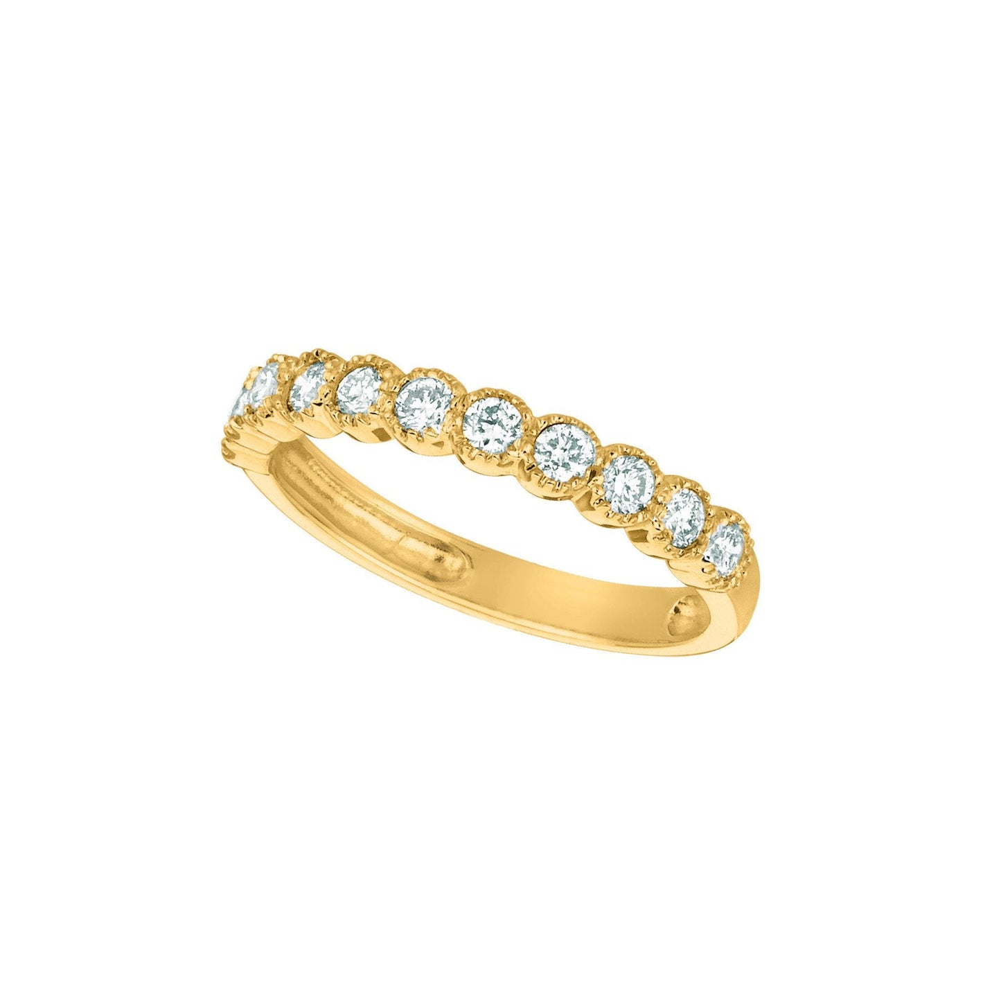 Natürliche Diamant Halbe Ewigkeit Band Neu 0.50 Karat 14K Gelbgold