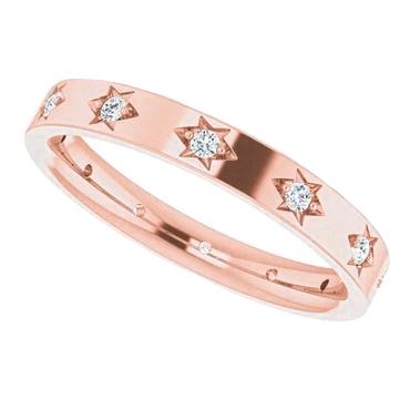 Natürliche Diamant Hochzeit Ewigkeitsband 0,36 Karat Roségold 14K Neu